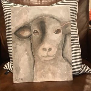 Watercolor sheep painting